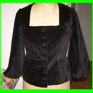 NEW Black Anthropologie Elevenses velvet blazer 8